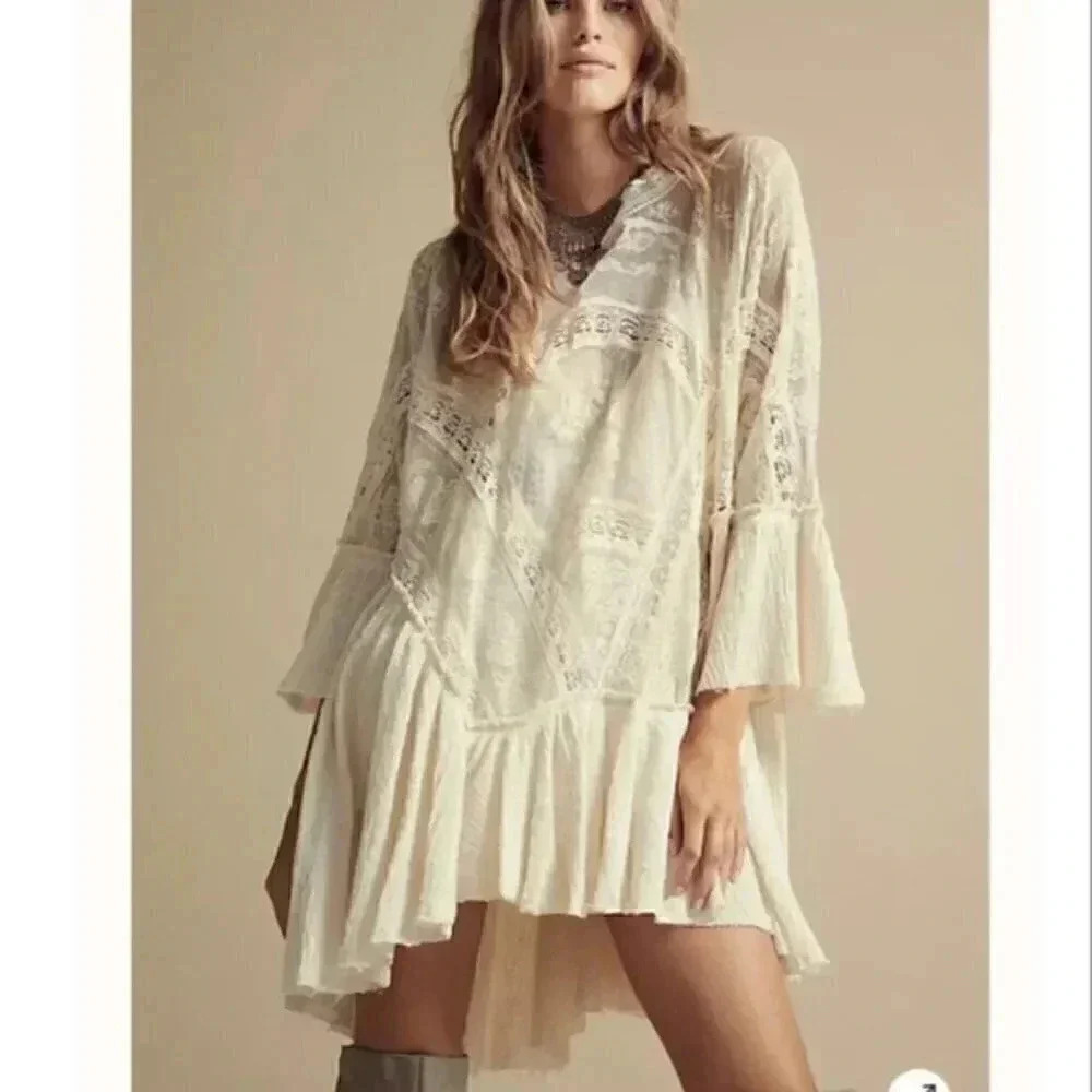 Free People Layered In Lace Swing Dress